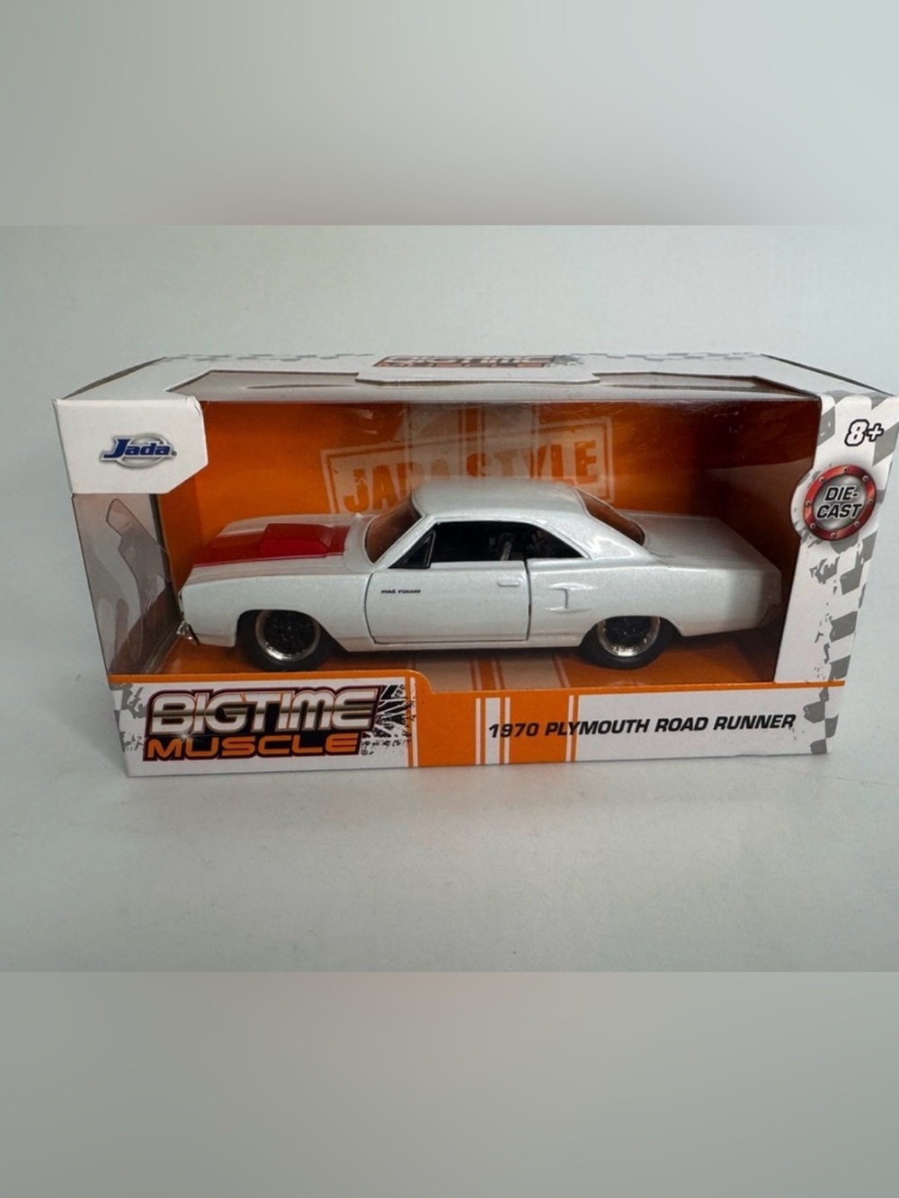 New Jada Bigtime Muscle 1970 Plymouth Road Runner White 1:32 Die-Cast